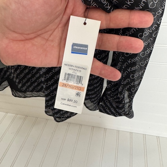 NEW Calvin Klein Modern Essentials Long Sleeve Top 2X All Over Print - Picture 3 of 6